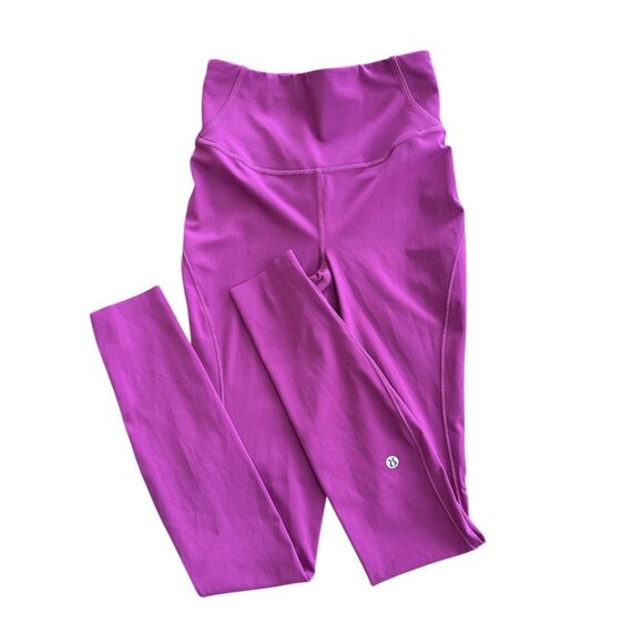 Lululemon Base Pace High-Rise Magenta Size 2 EUC Runner Workout Gym Athletic - Picture 1 of 8